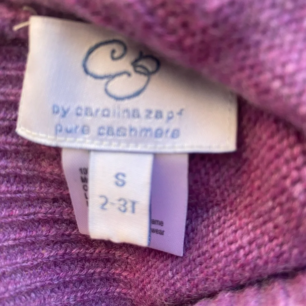 Baby CZ Purple Cashmere Hat with Flower - 2-3 Years